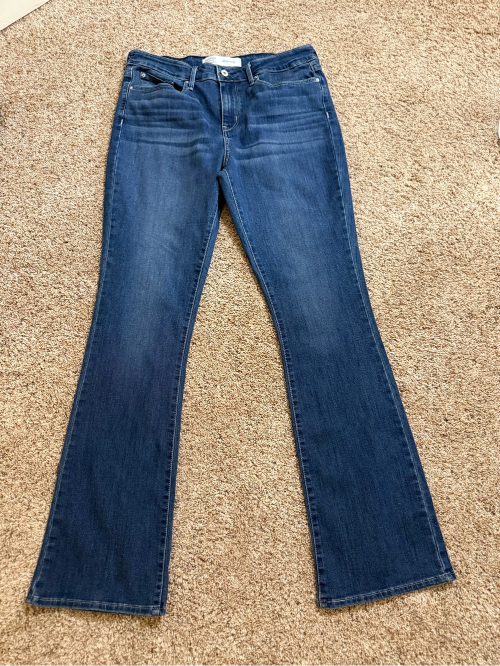 Signature Levi Strauss Mid Rise Bootcut Jeans 12L Dark Wash Stretch - Picture 3 of 10